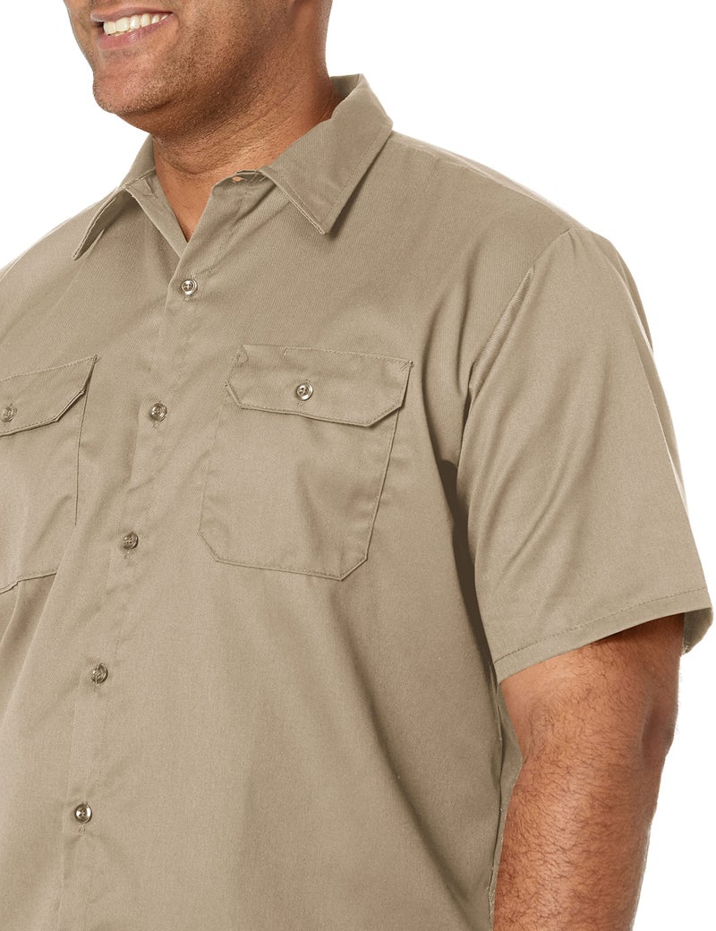 Red Kap Men's Standard Utility Uniform Shirt, Khaki, Medium - Image 3